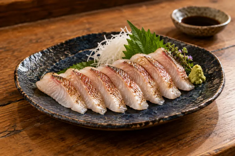 炭火で皮目を炙ったのどぐろの刺身